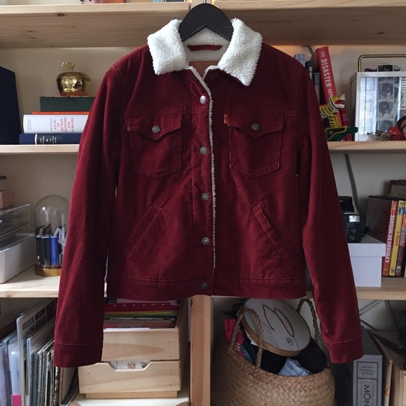 Levi's burgundy sherpa jacket Clearance